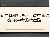 初中毕业后考不上高中该怎么办(中考落榜出路)