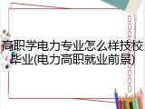 高职学电力专业怎么样技校毕业(电力高职就业前景)