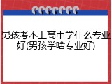 男孩考不上高中学什么专业好(男孩学啥专业好)