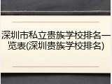 深圳市私立贵族学校排名一览表(深圳贵族学校排名)