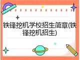 铁锋挖机学校招生简章(铁锋挖机招生)