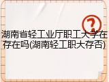 湖南省轻工业厅职工大学在存在吗(湖南轻工职大存否)
