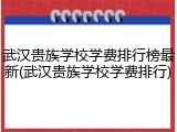 武汉贵族学校学费排行榜最新(武汉贵族学校学费排行)