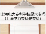 上海电力专科学校是大专吗(上海电力专科是专科)