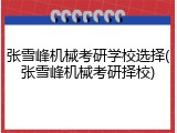 张雪峰机械考研学校选择(张雪峰机械考研择校)