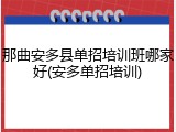 那曲安多县单招培训班哪家好(安多单招培训)