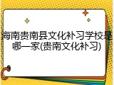 海南贵南县文化补习学校是哪一家(贵南文化补习)