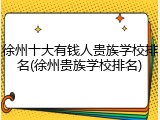 徐州十大有钱人贵族学校排名(徐州贵族学校排名)