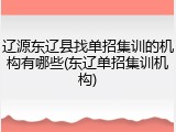 辽源东辽县找单招集训的机构有哪些(东辽单招集训机构)