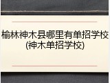 榆林神木县哪里有单招学校(神木单招学校)