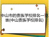 中山市的贵族学校排名一览表(中山贵族学校排名)