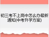 初三考不上高中怎么办最新通知(中考升学方案)