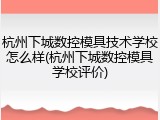 杭州下城数控模具技术学校怎么样(杭州下城数控模具学校评价)