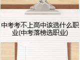 中考考不上高中该选什么职业(中考落榜选职业)