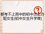 都考不上高中的初中怎么办呢女生(初中女生升学难)