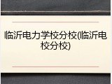 临沂电力学校分校(临沂电校分校)