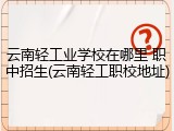 云南轻工业学校在哪里 职中招生(云南轻工职校地址)