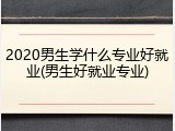 2020男生学什么专业好就业(男生好就业专业)