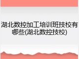 湖北数控加工培训班技校有哪些(湖北数控技校)