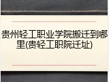 贵州轻工职业学院搬迁到哪里(贵轻工职院迁址)