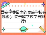 西安学费最高的贵族学校有哪些(西安贵族学校学费排行)
