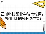 四川科技职业学院南校区在哪(川科职院南校位置)