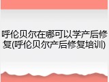 呼伦贝尔在哪可以学产后修复(呼伦贝尔产后修复培训)