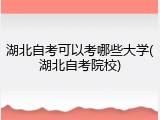 湖北自考可以考哪些大学(湖北自考院校)