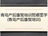 青岛产后康复培训班哪里学(青岛产后康复培训)