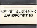 考不上高中该去哪报名学校上学呢(中考落榜择校)