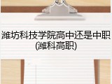 潍坊科技学院高中还是中职(潍科高职)