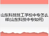 山东科技技工学校中专怎么样(山东科技中专如何)