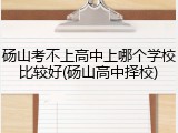 砀山考不上高中上哪个学校比较好(砀山高中择校)