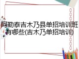 阿勒泰吉木乃县单招培训班有哪些(吉木乃单招培训)