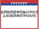 定西陇西县单招集训学校怎么样(陇西单招学校如何)