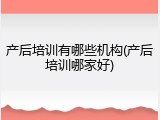 产后培训有哪些机构(产后培训哪家好)