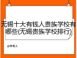 无锡十大有钱人贵族学校有哪些(无锡贵族学校排行)
