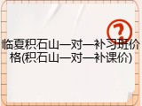 临夏积石山一对一补习班价格(积石山一对一补课价)