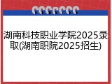 湖南科技职业学院2025录取(湖南职院2025招生)
