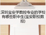 深圳宝安学数控专业的学校有哪些职中生(宝安职校数控)