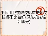 平顶山卫东数控机床培训学校哪里比较好(卫东机床培训哪好)