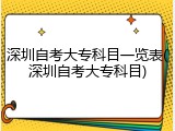 深圳自考大专科目一览表(深圳自考大专科目)