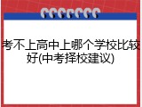 考不上高中上哪个学校比较好(中考择校建议)