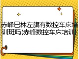 赤峰巴林左旗有数控车床培训班吗(赤峰数控车床培训)