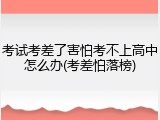 考试考差了害怕考不上高中怎么办(考差怕落榜)