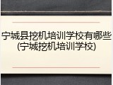 宁城县挖机培训学校有哪些(宁城挖机培训学校)