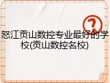 怒江贡山数控专业最好的学校(贡山数控名校)