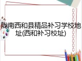 陇南西和县精品补习学校地址(西和补习校址)