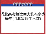 河北高考复读生大约有多少每年(河北复读生人数)