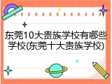东莞10大贵族学校有哪些学校(东莞十大贵族学校)